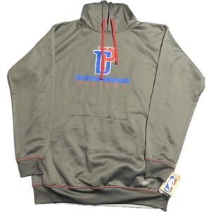 NBA TX3 Warm Detroit Piston Mens Long Sleeve Drawstring Gray Hoodie Size XLT NWT